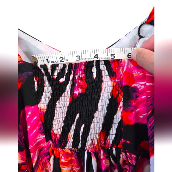 Size 0X NEW FLORAL+ZEBRA MIXED PRINT MAXI DRESS Summer Vacation - Picture 7 of 9